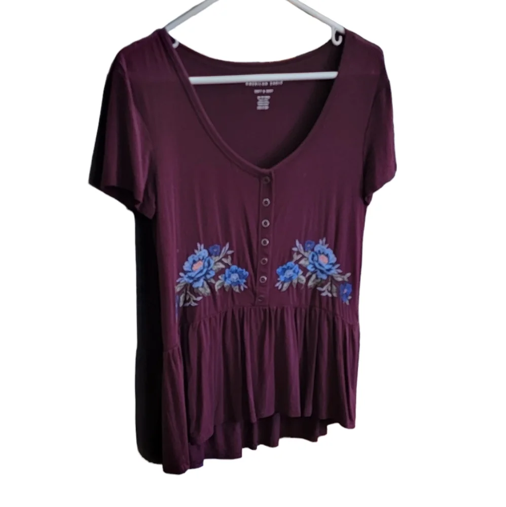 AMERICAN EAGLE Soft and Sexy Blouse Plum - Picture 2 of 7